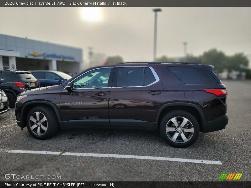 Black Cherry Metallic / Jet Black 2020 Chevrolet Traverse LT AWD