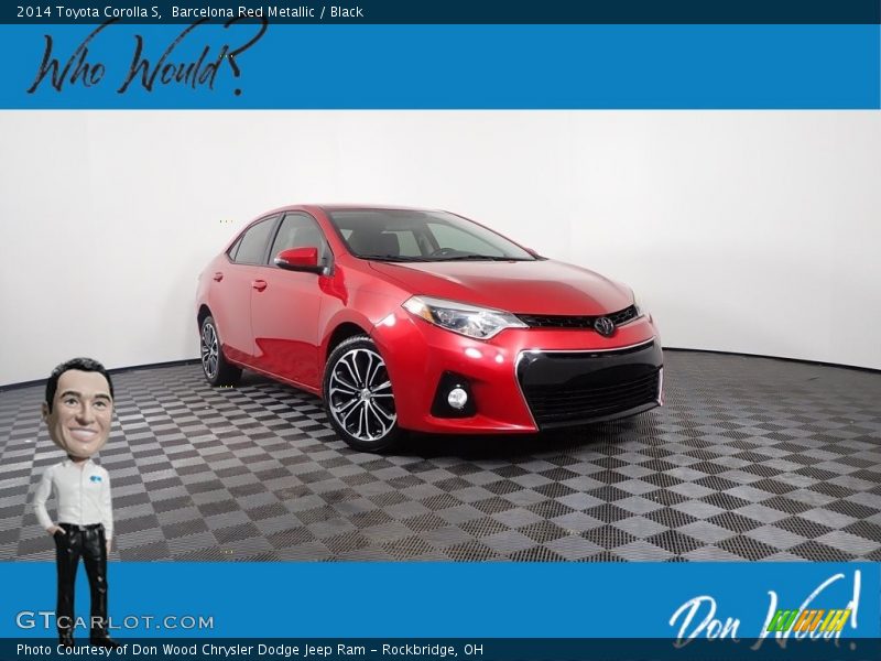 Barcelona Red Metallic / Black 2014 Toyota Corolla S