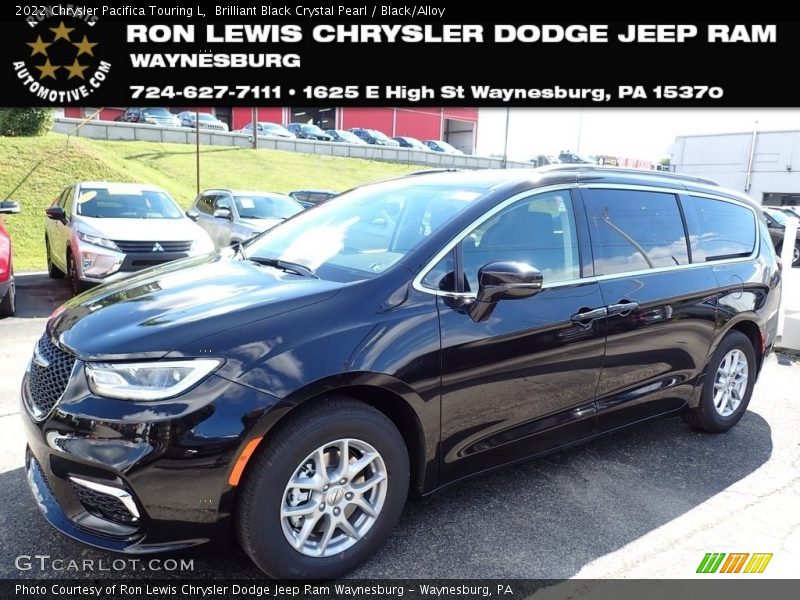 Brilliant Black Crystal Pearl / Black/Alloy 2022 Chrysler Pacifica Touring L