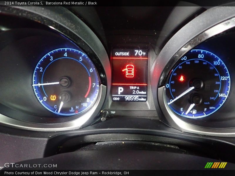 Barcelona Red Metallic / Black 2014 Toyota Corolla S