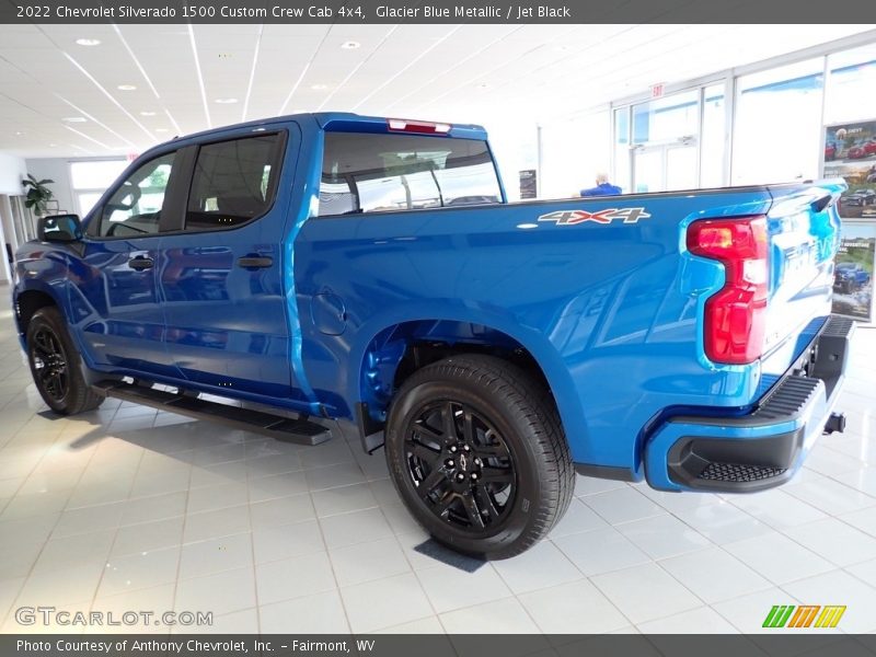 Glacier Blue Metallic / Jet Black 2022 Chevrolet Silverado 1500 Custom Crew Cab 4x4