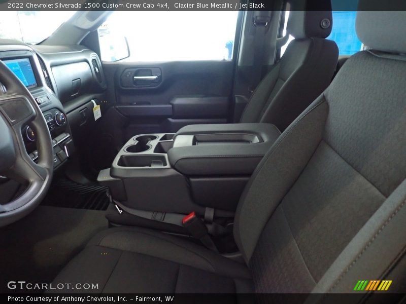 Glacier Blue Metallic / Jet Black 2022 Chevrolet Silverado 1500 Custom Crew Cab 4x4
