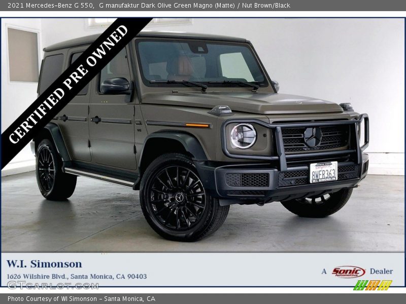 G manufaktur Dark Olive Green Magno (Matte) / Nut Brown/Black 2021 Mercedes-Benz G 550