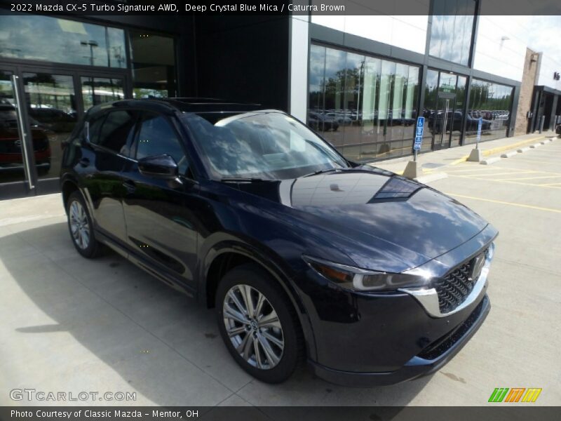 Deep Crystal Blue Mica / Caturra Brown 2022 Mazda CX-5 Turbo Signature AWD