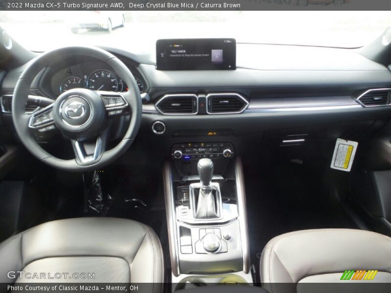 Deep Crystal Blue Mica / Caturra Brown 2022 Mazda CX-5 Turbo Signature AWD