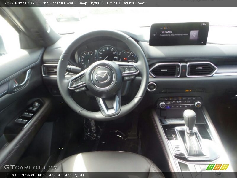 Deep Crystal Blue Mica / Caturra Brown 2022 Mazda CX-5 Turbo Signature AWD