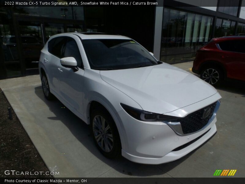 Snowflake White Pearl Mica / Caturra Brown 2022 Mazda CX-5 Turbo Signature AWD
