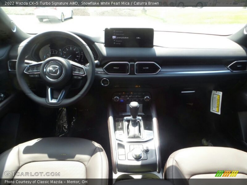 Snowflake White Pearl Mica / Caturra Brown 2022 Mazda CX-5 Turbo Signature AWD