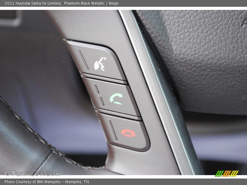 Phantom Black Metallic / Beige 2011 Hyundai Santa Fe Limited