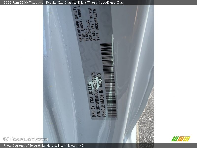 Bright White / Black/Diesel Gray 2022 Ram 5500 Tradesman Regular Cab Chassis