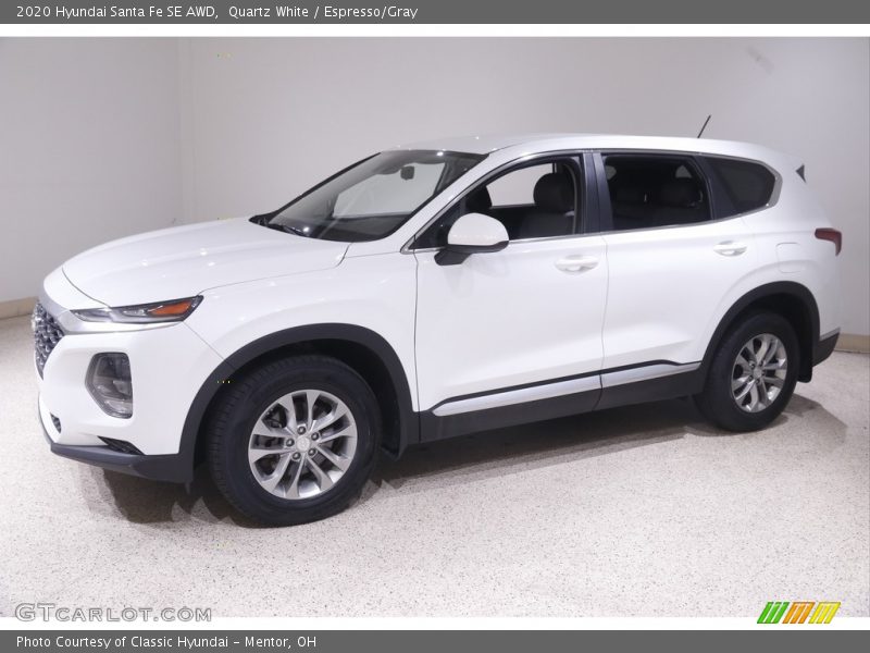 Quartz White / Espresso/Gray 2020 Hyundai Santa Fe SE AWD