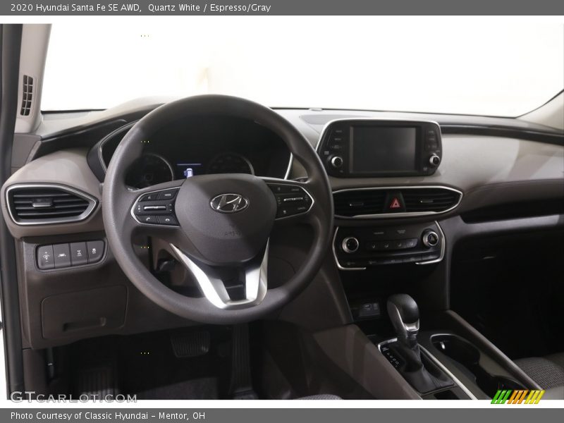 Quartz White / Espresso/Gray 2020 Hyundai Santa Fe SE AWD