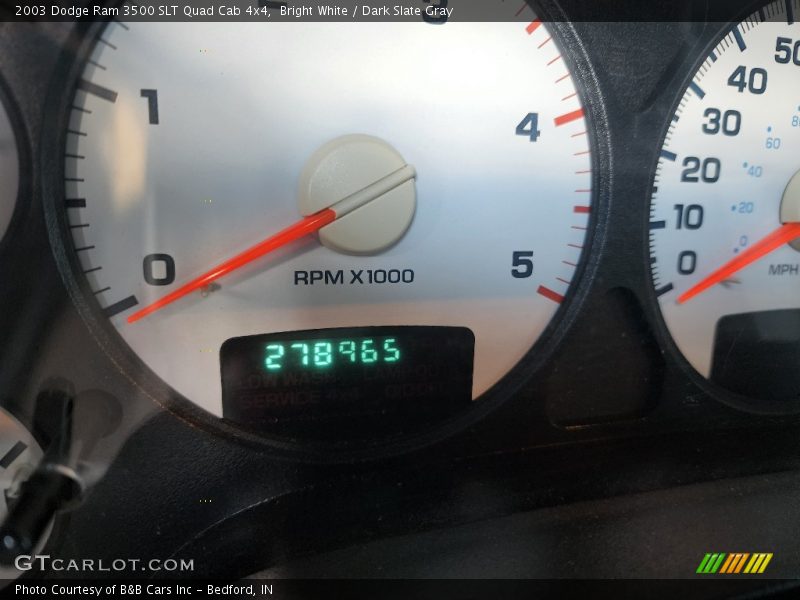 Bright White / Dark Slate Gray 2003 Dodge Ram 3500 SLT Quad Cab 4x4