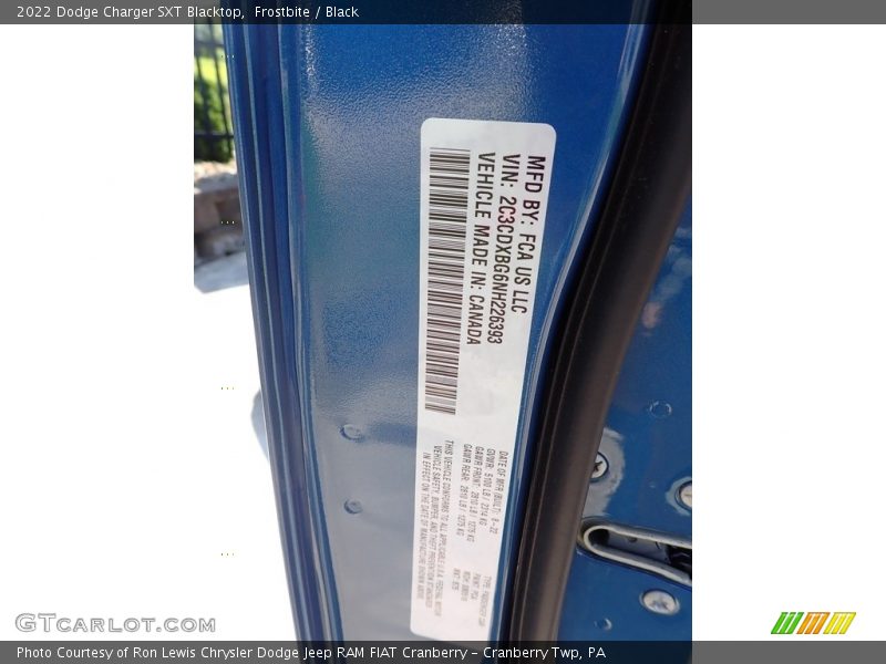Frostbite / Black 2022 Dodge Charger SXT Blacktop