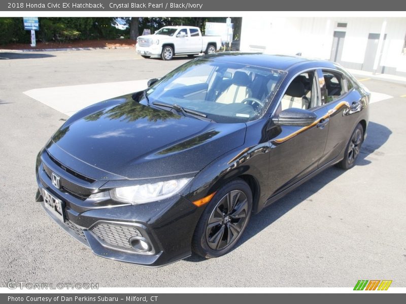 Crystal Black Pearl / Black/Ivory 2018 Honda Civic EX Hatchback