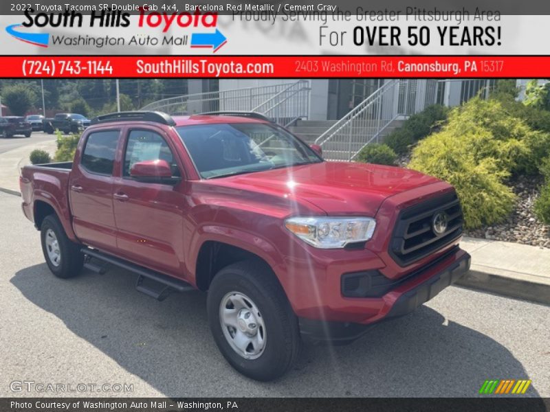 Barcelona Red Metallic / Cement Gray 2022 Toyota Tacoma SR Double Cab 4x4