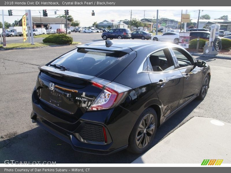 Crystal Black Pearl / Black/Ivory 2018 Honda Civic EX Hatchback