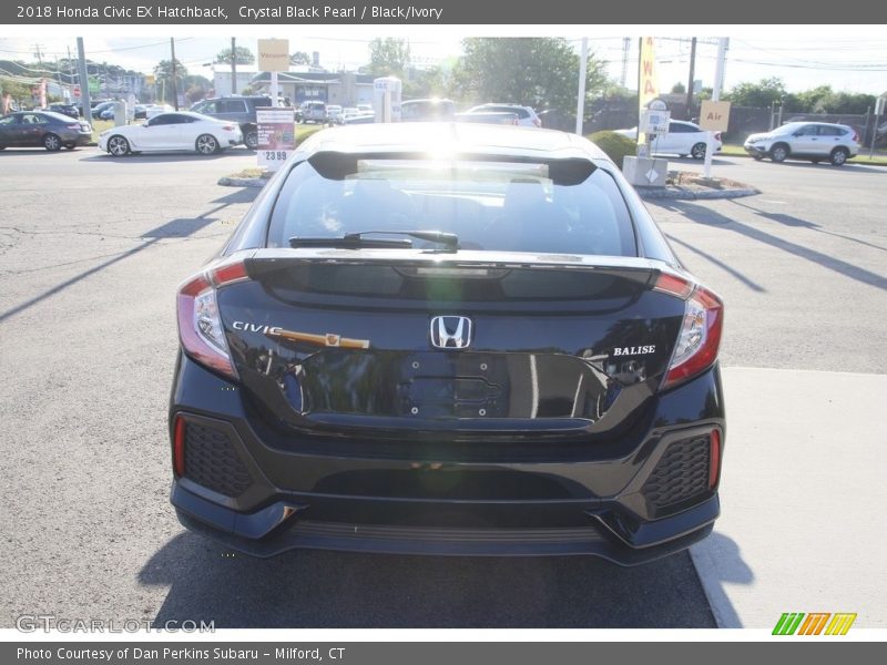 Crystal Black Pearl / Black/Ivory 2018 Honda Civic EX Hatchback