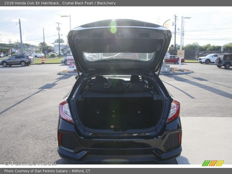 Crystal Black Pearl / Black/Ivory 2018 Honda Civic EX Hatchback