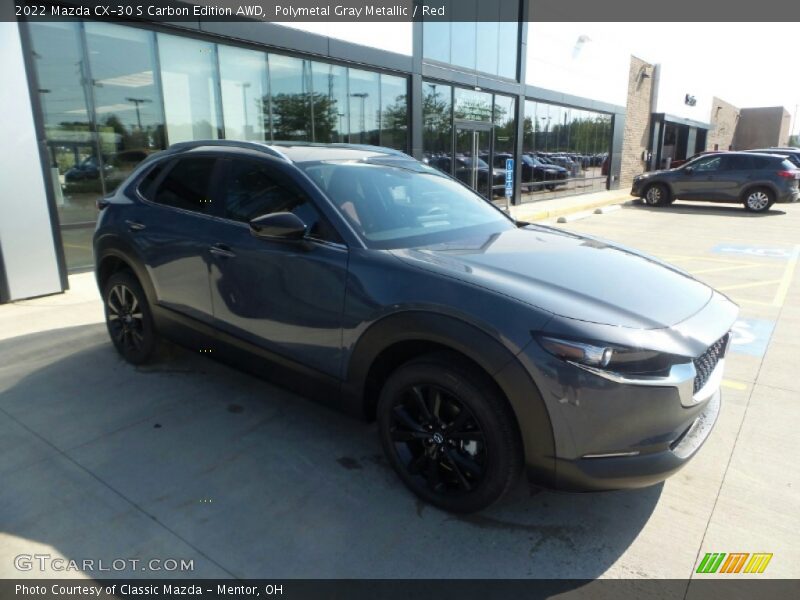 Polymetal Gray Metallic / Red 2022 Mazda CX-30 S Carbon Edition AWD