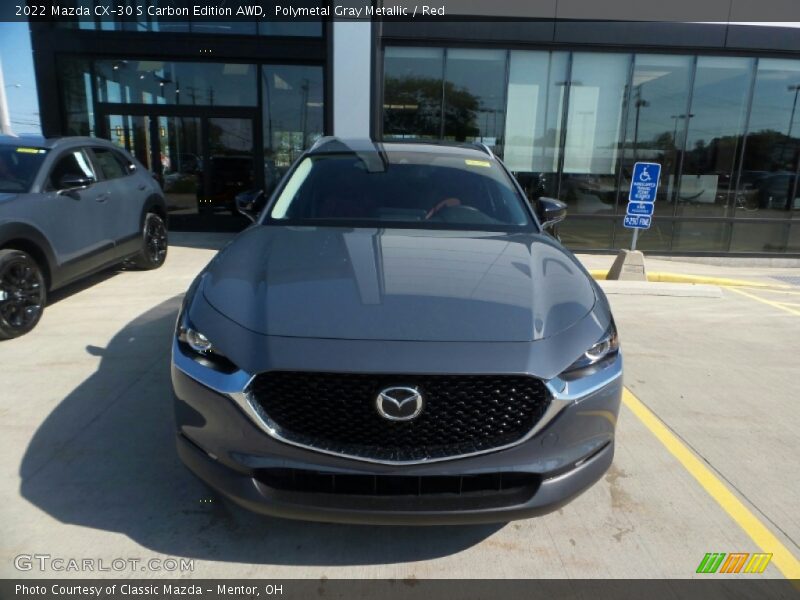 Polymetal Gray Metallic / Red 2022 Mazda CX-30 S Carbon Edition AWD
