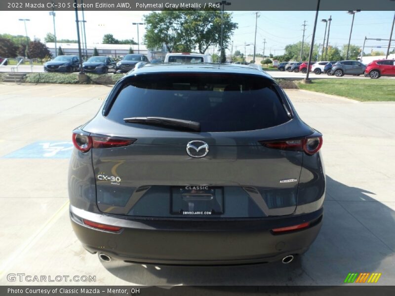 Polymetal Gray Metallic / Red 2022 Mazda CX-30 S Carbon Edition AWD