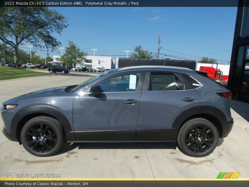 Polymetal Gray Metallic / Red 2022 Mazda CX-30 S Carbon Edition AWD