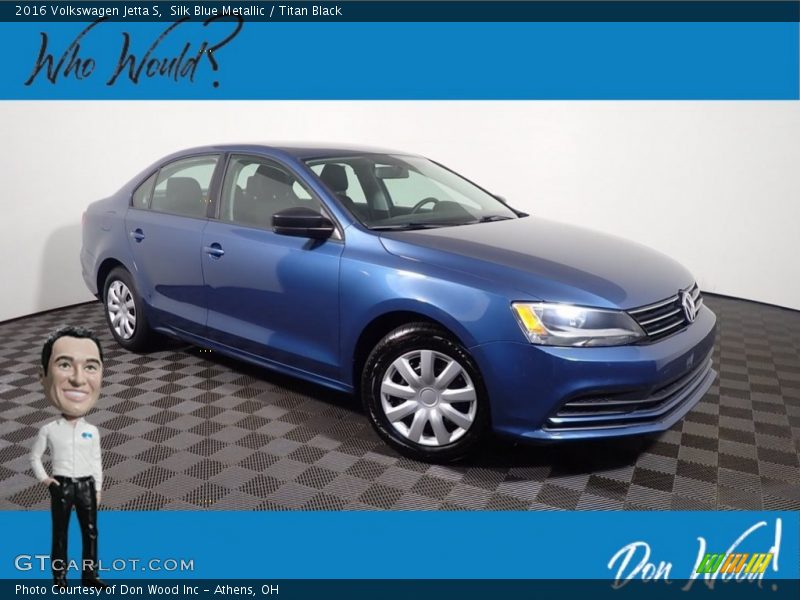 Silk Blue Metallic / Titan Black 2016 Volkswagen Jetta S