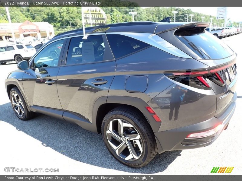 Portofino Gray / Black 2022 Hyundai Tucson SEL AWD
