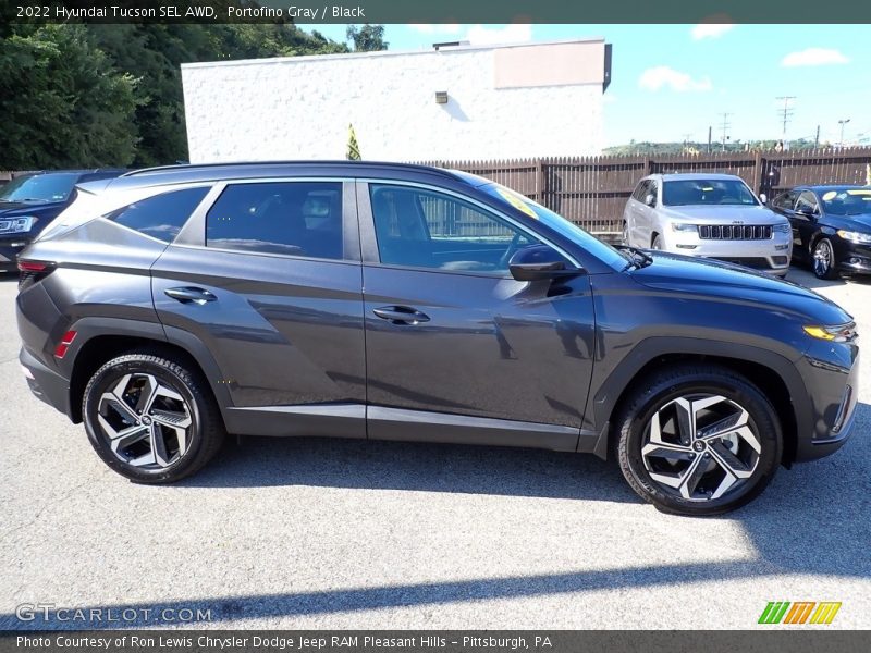Portofino Gray / Black 2022 Hyundai Tucson SEL AWD