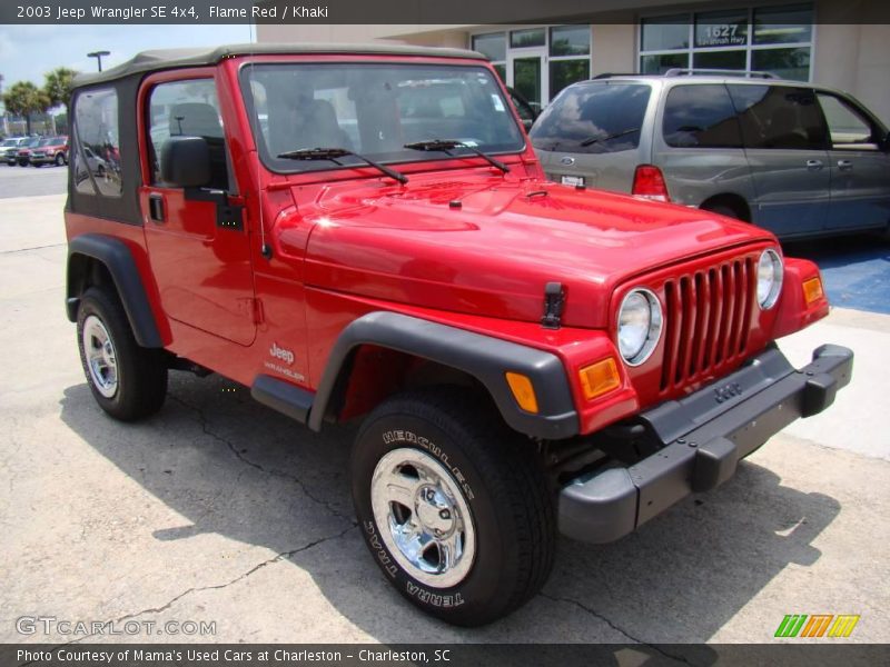 Flame Red / Khaki 2003 Jeep Wrangler SE 4x4