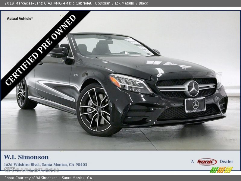 Obsidian Black Metallic / Black 2019 Mercedes-Benz C 43 AMG 4Matic Cabriolet