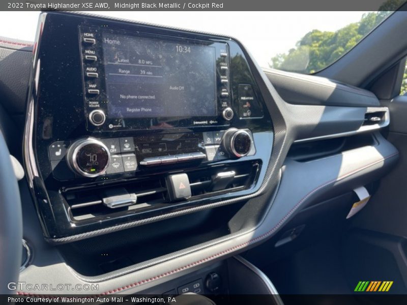 Midnight Black Metallic / Cockpit Red 2022 Toyota Highlander XSE AWD