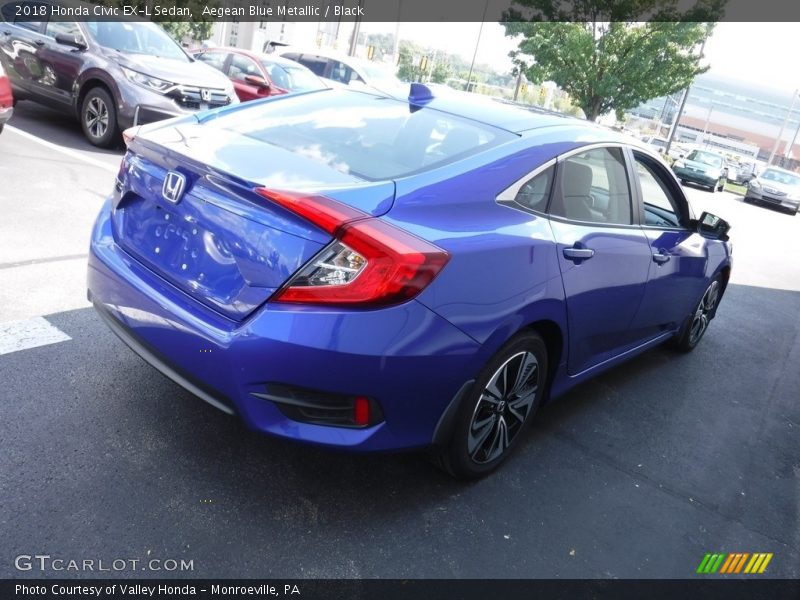 Aegean Blue Metallic / Black 2018 Honda Civic EX-L Sedan