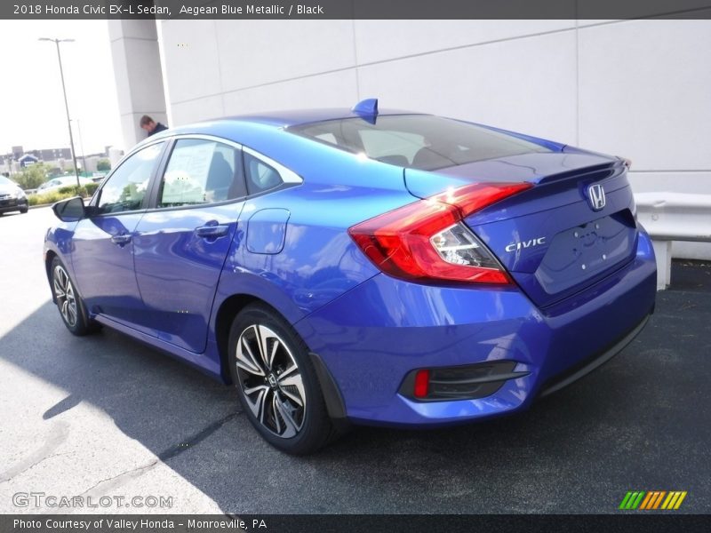 Aegean Blue Metallic / Black 2018 Honda Civic EX-L Sedan