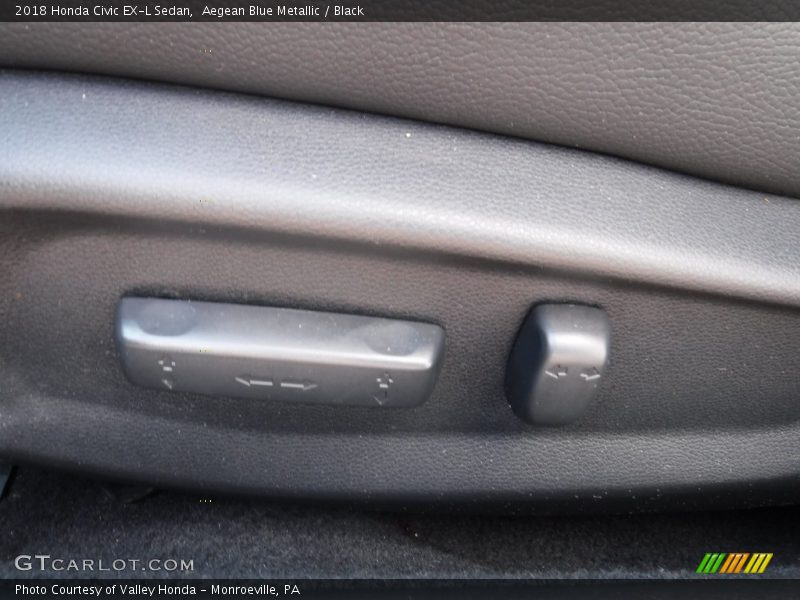 Aegean Blue Metallic / Black 2018 Honda Civic EX-L Sedan