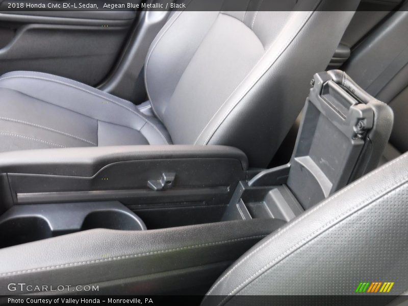Aegean Blue Metallic / Black 2018 Honda Civic EX-L Sedan