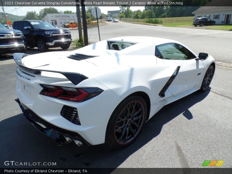 White Pearl Metallic Tricoat / Ceramic White w/Red Stitching 2023 Chevrolet Corvette Stingray Convertible