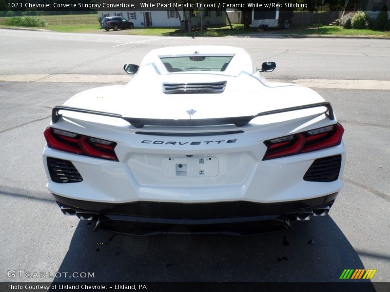 White Pearl Metallic Tricoat / Ceramic White w/Red Stitching 2023 Chevrolet Corvette Stingray Convertible