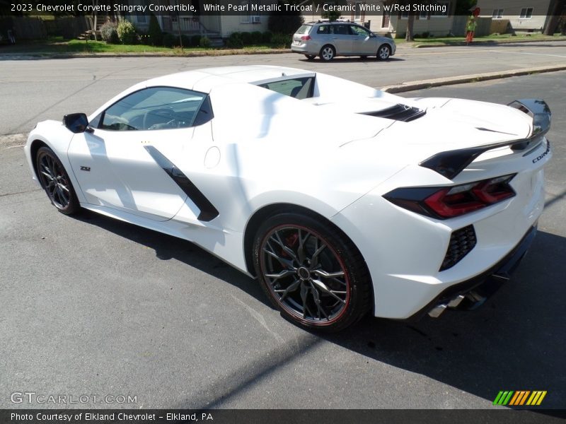 White Pearl Metallic Tricoat / Ceramic White w/Red Stitching 2023 Chevrolet Corvette Stingray Convertible