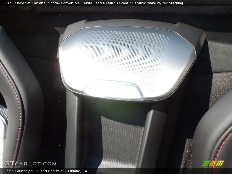 White Pearl Metallic Tricoat / Ceramic White w/Red Stitching 2023 Chevrolet Corvette Stingray Convertible