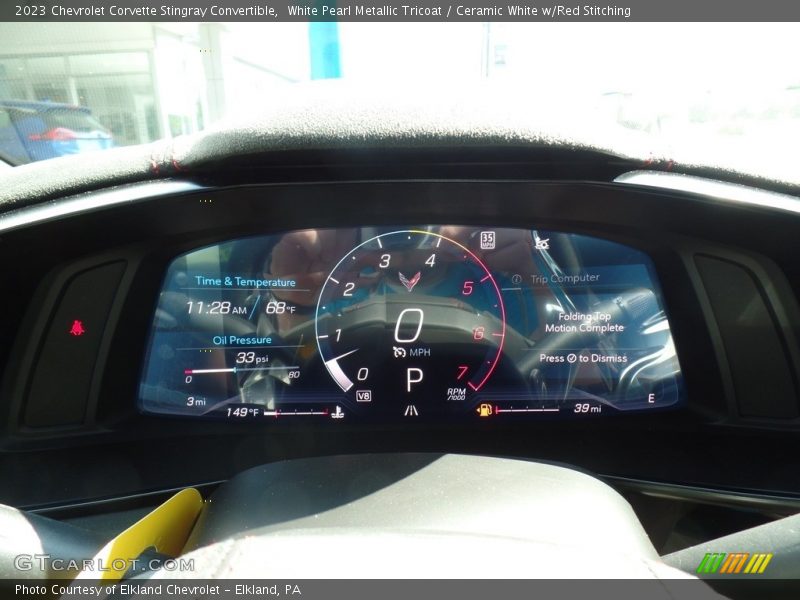 White Pearl Metallic Tricoat / Ceramic White w/Red Stitching 2023 Chevrolet Corvette Stingray Convertible