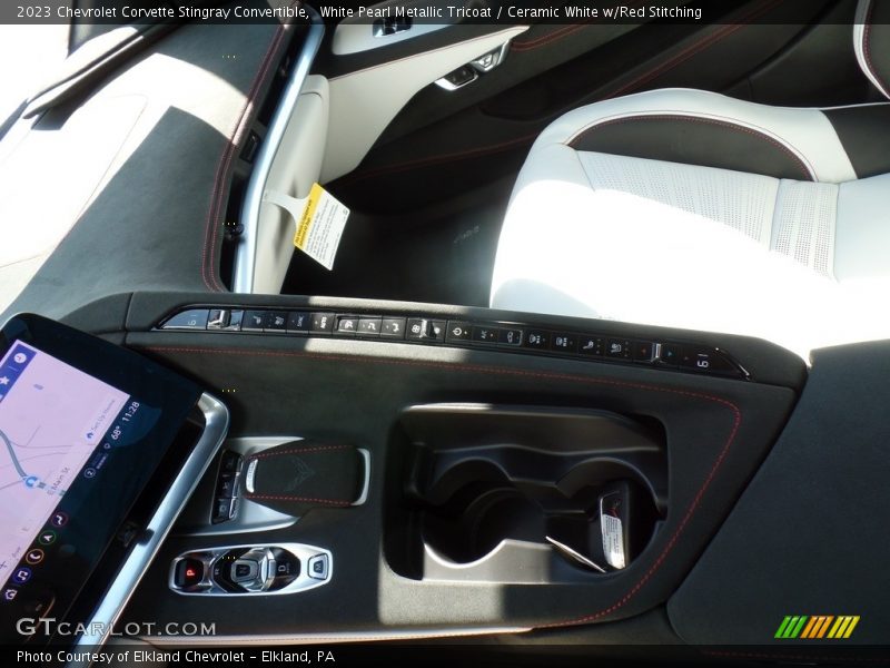 White Pearl Metallic Tricoat / Ceramic White w/Red Stitching 2023 Chevrolet Corvette Stingray Convertible