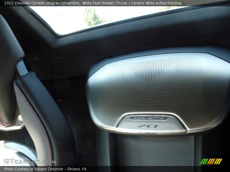 White Pearl Metallic Tricoat / Ceramic White w/Red Stitching 2023 Chevrolet Corvette Stingray Convertible