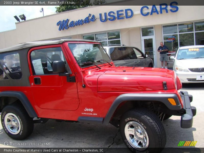 Flame Red / Khaki 2003 Jeep Wrangler SE 4x4