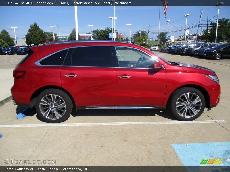 Performance Red Pearl / Parchment 2019 Acura MDX Technology SH-AWD