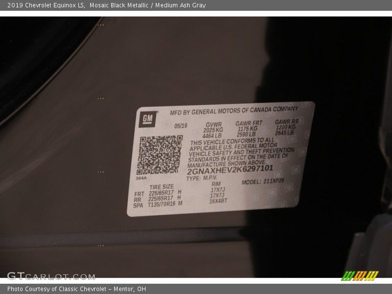 Mosaic Black Metallic / Medium Ash Gray 2019 Chevrolet Equinox LS