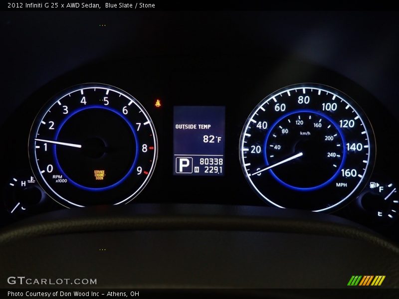  2012 G 25 x AWD Sedan 25 x AWD Sedan Gauges