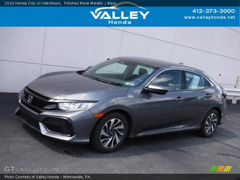 Polished Metal Metallic / Black 2019 Honda Civic LX Hatchback