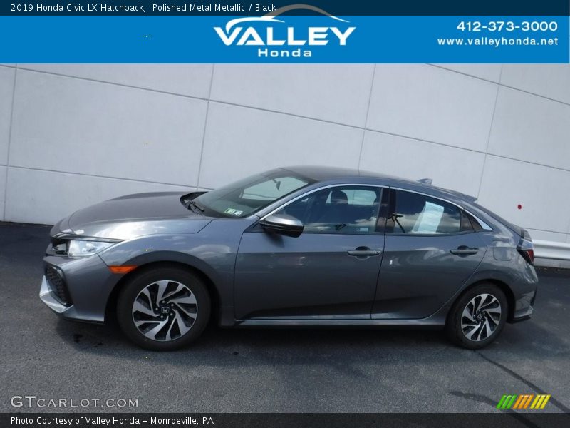 Polished Metal Metallic / Black 2019 Honda Civic LX Hatchback